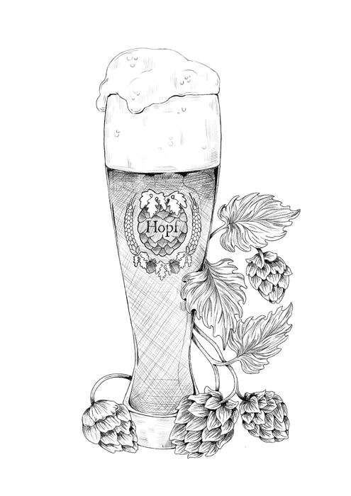 Hopf Weißbier Zeichnung